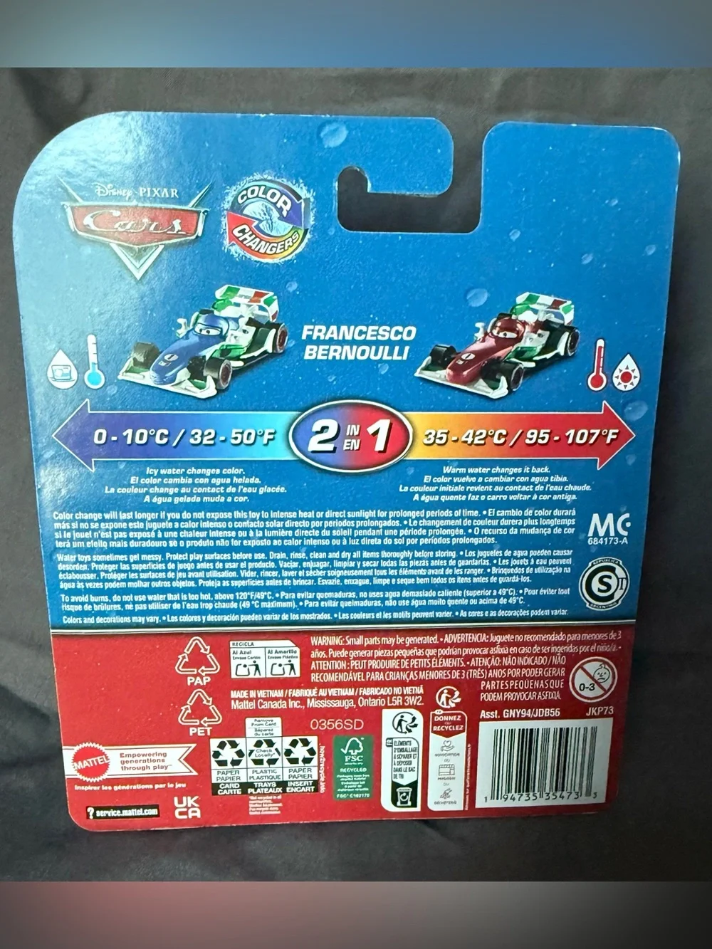 Disney Pixar Cars Francesco Bernoulli Color-Changers
